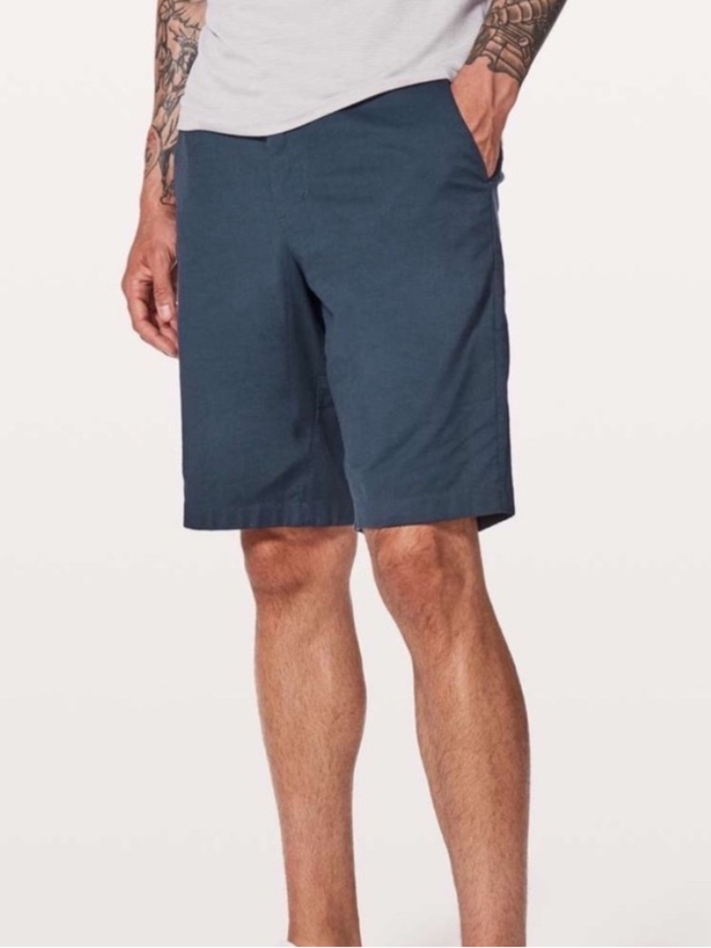 Lululemon 9” Commission Shorts Flat-Front Performance Navy Blue LM7BHES